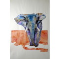 Original Painting by Lorna Pauls - African Elephant (297 x 420 mm or 11.7 x 16.5 in)