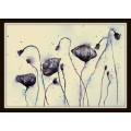Original Painting by Lorna Pauls - Black Fusion Poppies 1 (42 x 29.5 cm or 16.5 x 11.5")