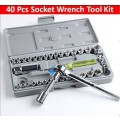 40 Piece Combination Socket Wrench Set in a Plastic Carry Case (Brand New) (Local Stock)