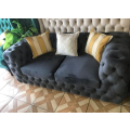 Couch - 2-seater Button Couch (Living Room & Lounge Couch) Suede Couch
