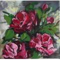 Crazy Wednesday Special... "Rose Garden" Acrylic Painting 15cm x 15cm