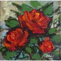 Crazy Wednesday Special... "Garden Roses" Acrylic Painting 15cm x 15cm
