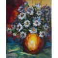 Crazy Wednesday Special... "Daisies in Vase" Acrylic Painting 20cm x 28cm