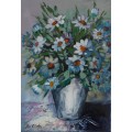 Crazy Wednesday Special... "Daisies in Vase" Acrylic Painting 20cm x 28cm