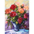 "Vase with Roses" Original Painting by S.A. Artist, Joy Clark