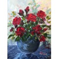 "Roses" Original Painting by S.A. Artist, Joy Clark