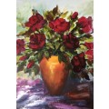 "Red Roses" Original Painting by S.A. Artist, Joy Clark