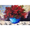 A beautiful floral Original Painting by S.A. Artist, Joy Clark "Little Vase"