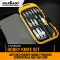 14Pc Hobby Knife Kit Modelling Penknife Blade Set Sharp Art Cutting Craft Knives