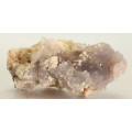 Mangancalcite on Amethyst Quartz drusy, N`Chwaning II, Northern Cape, South Africa
