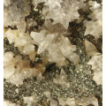 Calcite on Pyrite on Matrix, N`Chwaning II, Northern Cape, South Africa