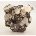 Calcite on Quartz on Pyrite, N`Chwaning II, Northern Cape, South Africa