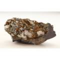 Calcite on Hematite on Matrix, N`Chwaning II, Northern Cape, South Africa