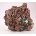 Malachite on Cobaltoan Calcite on Matrix, Mashamba West Mine, DRC