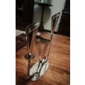 ANTIQUE ART DECO EPERGNE, AND DANISH CANDLE HOLDER. SILVER PLATED.