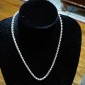 SILVER ROPE CHAIN, NECKLACE.