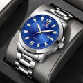 **WOW** Mens Stainless Steel Round Dial Watch