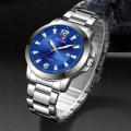 **WOW** Mens Stainless Steel Round Dial Watch