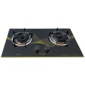 2-Burner Tempered Glass Panel Gas Stove with Auto-Ignition