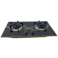 2-Burner Tempered Glass Panel Gas Stove with Auto-Ignition