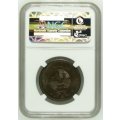 1892 SOUTH AFRICA (ZAR) PENNY GRADED MS65BN BY NGC