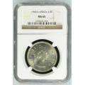 UNION OF SOUTH AFRICA 1960 HALFCROWN GRADED MS65 BY NGC