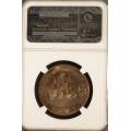 "TOP POP" COIN IN RED BROWN UNION OF SOUTH AFRICA 1947 PENNY GRADED MS65 RB BY NGC