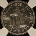 UNION OF SOUTH AFRICA 1959 SHILLING GRADED MS64 BY NGC