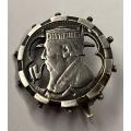 Rare Boer War P.O.W. (Paul Kruger Pipe & Hat) Coin Brooch