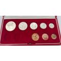 1970 South Africa Proof Coin Set Deluxe Presentation Case Display Silver Coins