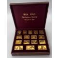 THE RSA 1974/75 DEFINITIVE STAMP SET GOLD PLATED SILVER 16 X REPLICA STAMPS