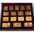 THE RSA 1974/75 DEFINITIVE STAMP SET GOLD PLATED SILVER 16 X REPLICA STAMPS