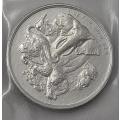 African Big 5, Leopard, Gold Reef City Mint , 1 oz .999 Fine Silver