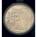 1999 R1 Silver Proof Coin - Protea Series - Gold Mining - Mintage 1511 / 2500