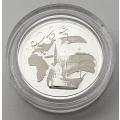 2009 SOUTH AFRICA SILVER PROOF 2 1/2 CENTS Maritime history SHIP Vasco de Gama TICKEY