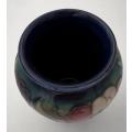 Walter Moorcroft blue vase Clematis pattern 13cm