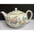 Vintage Wedgwood Bone China England Teapot Floral Gold Trim