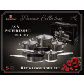 Berlingerhaus 10 piece cookware set, Stainless Steel Metallic Carbon, Passion Collection