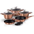 Berlinger Haus 10-Piece Matellic Line Marble Coated Turbo Induction Cookware Set ¿ Copper