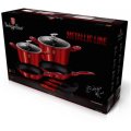 Berlinger Haus 9-Piece Matellic Line Marble Coated Turbo Induction Cookware Set  Burgandy