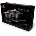 Berlinger Haus 9-Piece Matellic Line Marble Coated Turbo Induction Cookware Set - Carbon