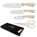 Berlinger Haus 4 pcs knife set with scissors, Velvet Chef Line  CREAM
