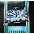 Royalty Line 16-Piece Stainless Steel Cookware Set Glass Lid RL-16BG-C