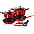 Berlinger Haus 9-Piece Matellic Line Marble Coated Turbo Induction Cookware Set  Burgandy