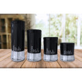 Totally Home 4 Piece Decadent Glass Jar Canisters - Coffee, Sugar, Tea and Pasta Storage - Black