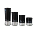 Totally Home 4 Piece Decadent Glass Jar Canisters - Coffee, Sugar, Tea and Pasta Storage - Black