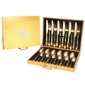 24 Piece Cutlery Set and Storage Case - Polished Gold Finish