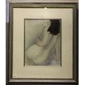 Framed painting - `The Nude woman` - Size incl frame - 63.5cm x 55.5cm