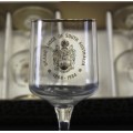 Set of six glasses `Grand lodge of South Australia 1884-1984`