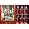 6 Vintage Wine Glasses with fine rim
